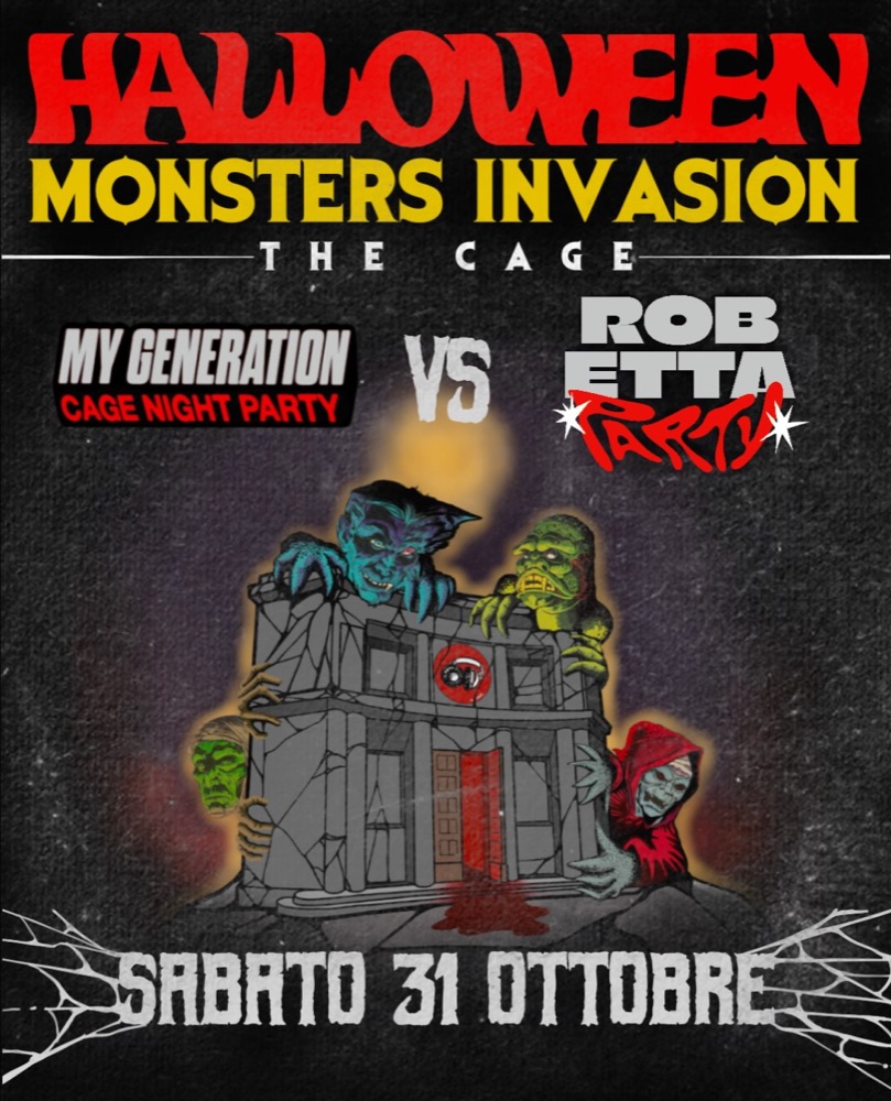 Locandina: Halloween Monsters Invasion al The Cage, sabato 31 ottobre